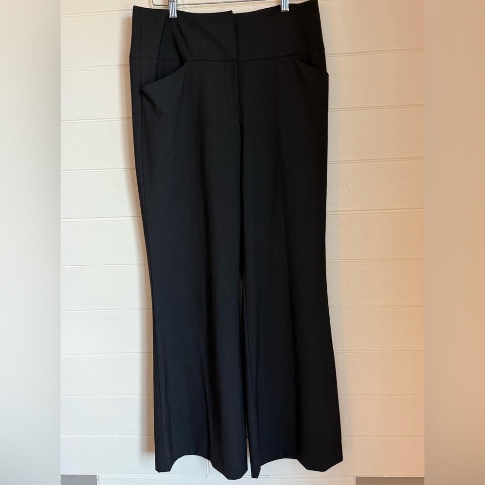 ANTONIO MELANI Black Wide Waist Band Wide Leg Dress Pants